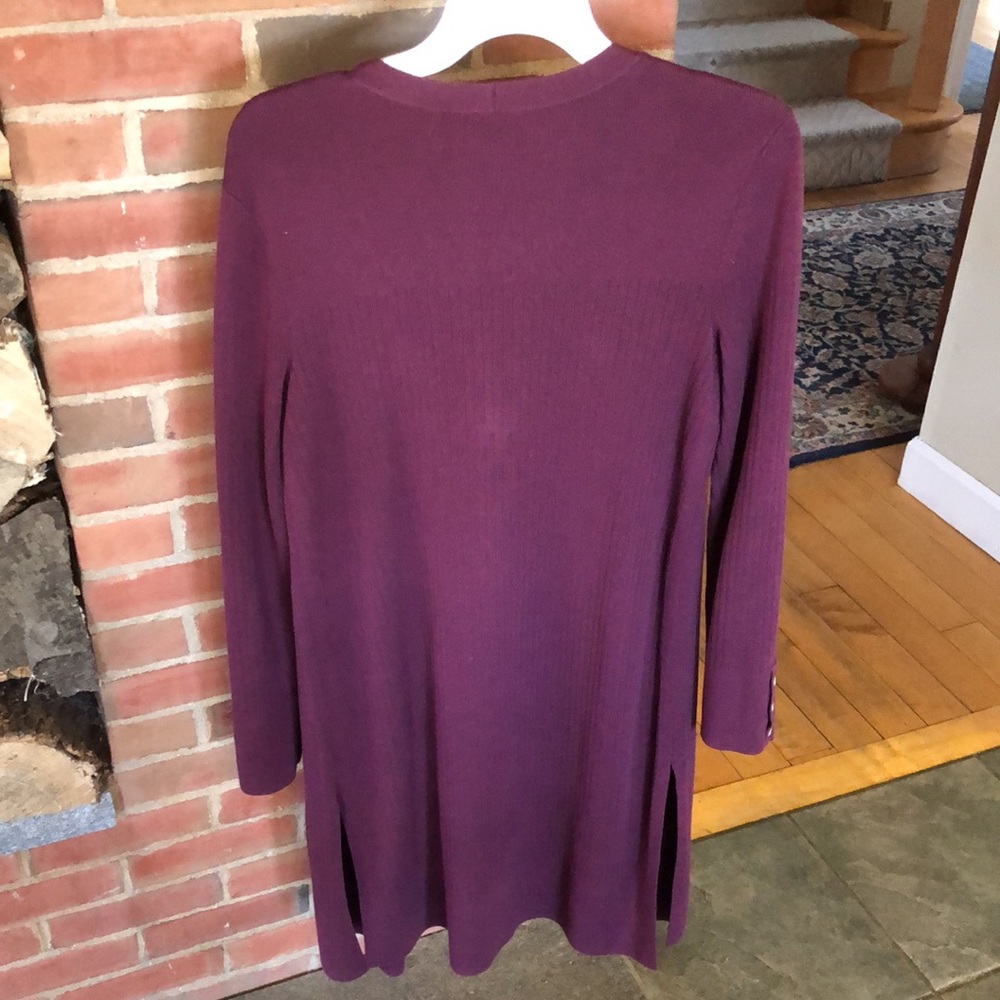 Mixed Rib No-button Long Talbots Sweater - Picture 2 of 9